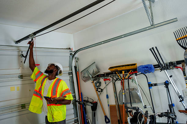 Professional Garage Door Panel Replacement technician working in Winston-Salem, NC